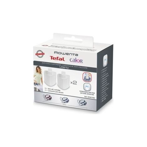 Lot de 2 cartouches anti-calcaire pour centrales vapeur Rowenta et Liberty Calor – Prolonge la durée de vie de l'appareil – Fonctionnement optimal - XD9070E0