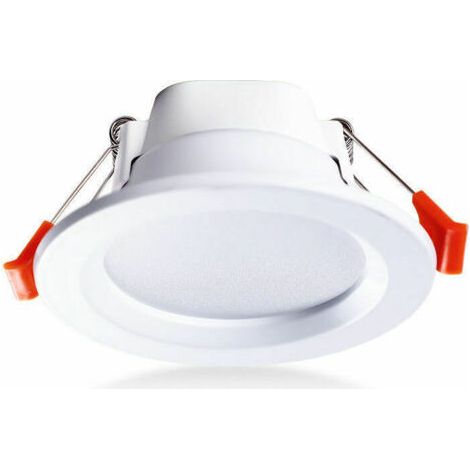 Lot de 4 spots encastrés IP65 étanches de 5 W, blanc chaud, en plastique. (1/4)