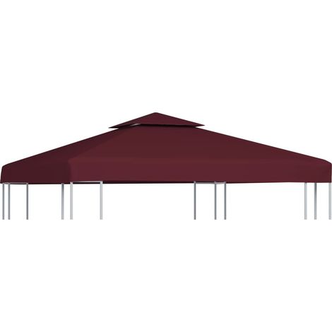 Toldo de cenador 2 niveles 310 g/m² 3x3 m burdeos vidaXL (1/2)