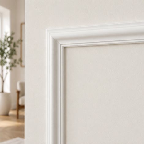 Kit molduras decorativas pared Calora Trace — poliestireno blanco pintable, marcos frontales sin obra, clásico contemporáneo (1/3)