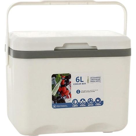 Borsa termica - Contenitore isotermico - Mantiene il cibo fresco - Ottimo isolamento - 6 litri - Bianco (1/5)