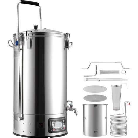 Système de brassage électrique 60L, cuve de brassage 16 gal, machine à bière tout-en-un 3000W avec mémoire de recettes, mode auto/manuel, écran de contrôle, 25-100°C et minuteur 1-180 min (1/5)