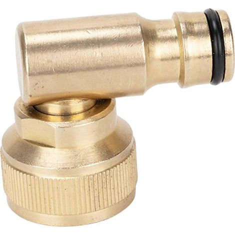 Raccord coudé à 90° pour tuyau d'arrosage, adaptateur rapide en laiton 3/4 pouce pour arrosage extérieur, lot de 4, étanche (1/5)