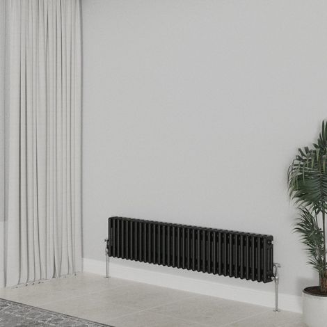 WarmeHaus Traditional Radiator Black Triple Column 300x1462mm (1/5)