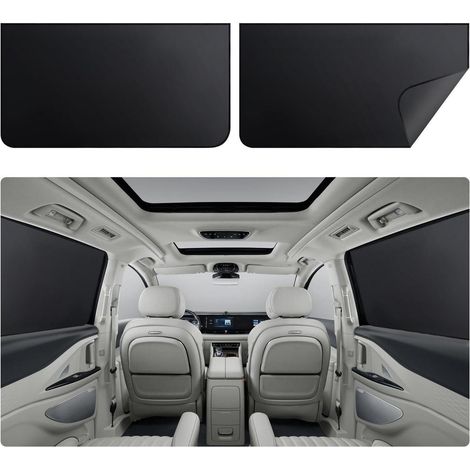 Pare-soleil magnétique pour vitres latérales de voiture, occultant, noir, 100x54cm, lot de 2 (1/5)