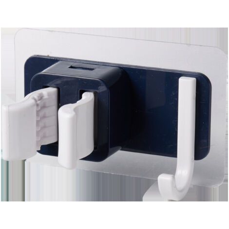 Support De Balai Mural, Vadrouille Et Porte Balai Mural Support De Rangement, Organisateur De Garage Jardin Salle De Bain, 80X50X42Mm 3 Pièces Bleu (1/5)