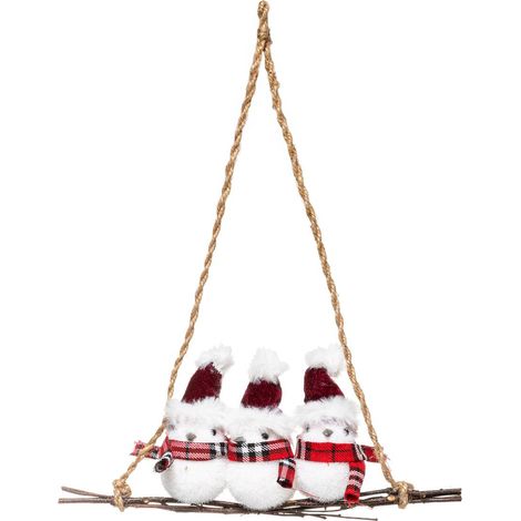 Poliespuma colgante 3 pájaros Rama L 35 cm - Feeric lights & christmas