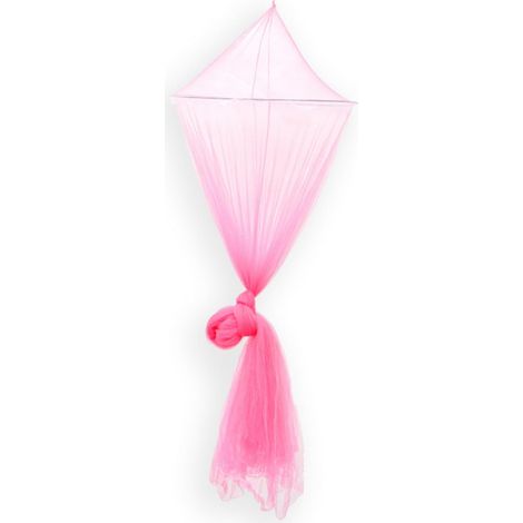 Élégant ciel de lit en polyester rose forme dôme avec (1/5)