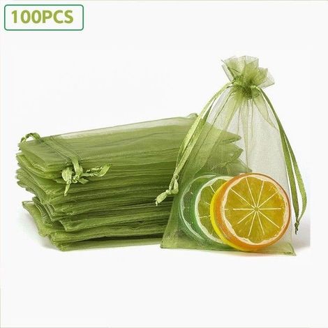 (Grüne) Organzabeutel – Grün – 9 x 12 cm – Geschenktüten für Lavendel, Seife, Geschenke und Schmuck (1/4)