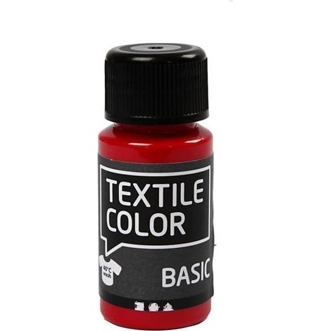 Peinture textile - Réf 34208 - Acrylique - Rouge - Intérieur - Durable (1/2)