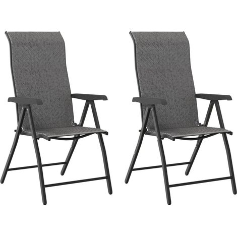 Maison Exclusive - Gartenstühle 2 Stk. Klappbar Grau Poly Rattan