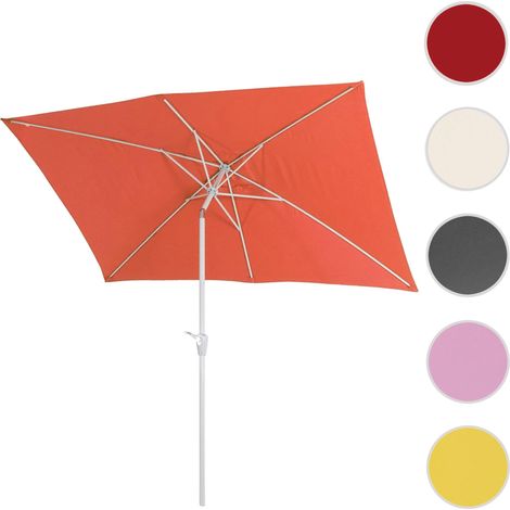 Parasol en aluminium N23, 2x3m, rectangulaire, inclinable, inoxydable - bordeaux