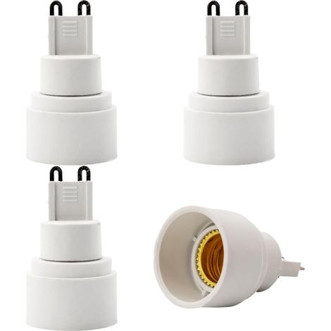 Adaptateur E40 vers E27 - Lot de 4 - Plastique Résistant - Conversion Ampoule LED - Pour Éclairage Intérieur et Extérieur - Blanc