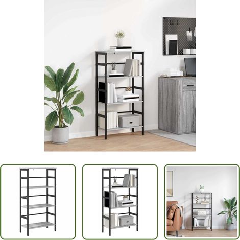 vidaXL Étagère moderne - Étagère Gris Sonoma 60 x 29,5 x 115 cm Bois d'ingénierie (1/5)