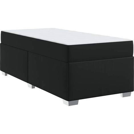 Lit adulte - lit contemporain - Cadre de lit avec matelas Noir 100 x 200 cm tissu fr4637 - Maison La Vie (1/5)