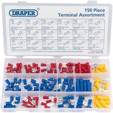 Draper Insulated Crimping Terminal Assortment Kit (150 Pieces) – Model 18160 (1/5)
