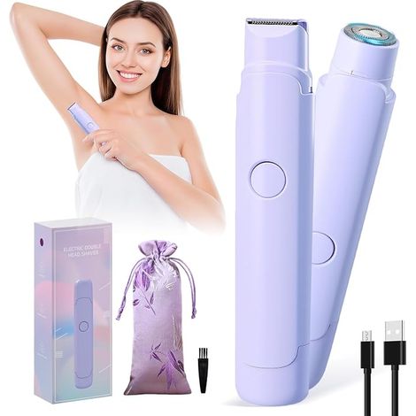 Electric Shaver, Waterproof Intimate Trimmer Electric Shaver Bikini Trimmer Carry Bag for Face, Armpits, Legs, Arms Body (1/5)
