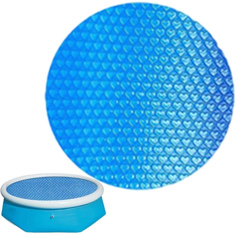 Couverture solaire ronde pour piscine, film à bulles thermique chauffe l'eau et isole, protection solaire découpable (1/4)