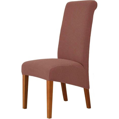 Housses de chaise extensibles XL pour salle à manger, lot de 4, corail (1/5)