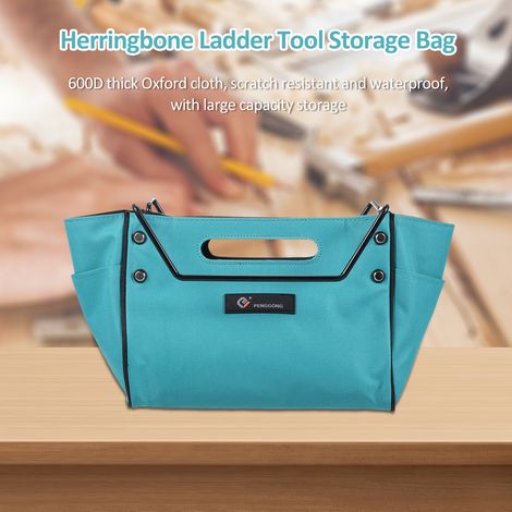 Échelle télescopique Sac à outils portable Sacs à outils utilitaires Rangement à chevrons Organisateurs et rangement multifonctionnels, organisateur avec tissu Oxford imperméable 600D, sac de rangemen (1/5)