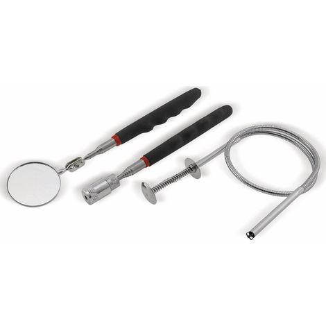 CHILITEC Kit d'outils télescopiques "CT-3in1" Miroir, aimant avec LED, pince flexible (1/5)