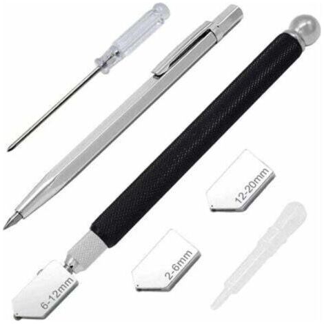 Glasschneider, Hartmetall-Glasschneider, professioneller Wolframkarbid-Glasschneider, Silber-Glasschneider, 2 – 20 mm Glasschneider