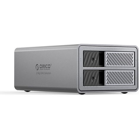 9828RU3 Festplatten-Array mit RAID-Controller für 2 2,5"/3,5"-SATA-HDDs/SSDs – Grau (1/3)