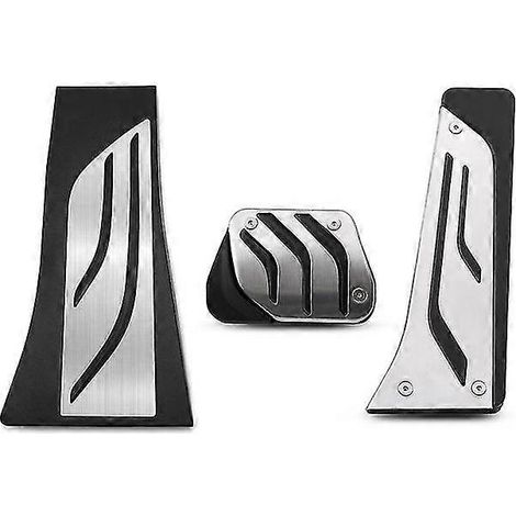 Couvre-pédales de pédales d'accélérateur, de frein et de gaz en acier inoxydable pour BMW X5 X6 F15 F16 E70 E71 E72 (2008-2018) - avec repose-pieds (1/5)