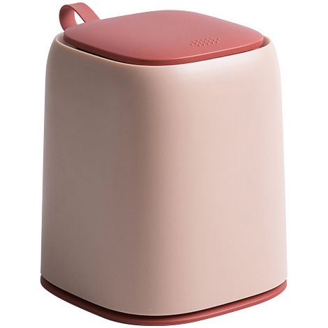 Poubelle de bureau à pédale Mini poubelle avec couvercle en plastique rose compacte pour bureau et coiffeuse (1/5)