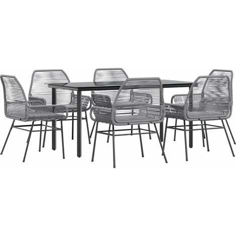 Maison Exclusive - Juego comedor jardín 7 pzas cojines ratán sint (1/5)