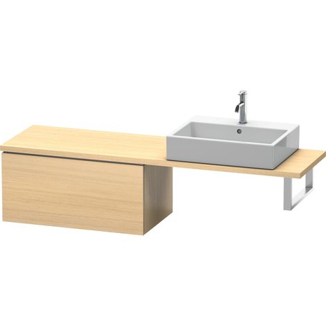 Duravit L-Cube Base pour console, largeur 820mm, profondeur 477mm, 1 tiroir, Coloris: Placage chêne méditerranéen en bois véritable - LC582407171 (1/4)