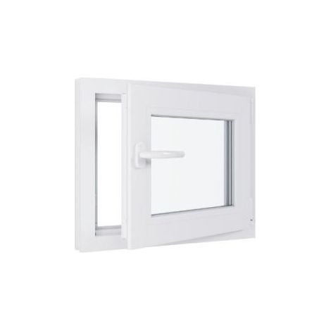 Finestra in PVC - Triplo vetro - Bianco - 600 mmx500 mm cm