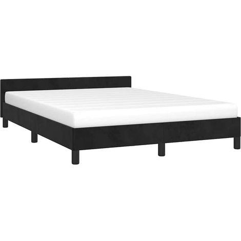 Bed Frame without Mattress Black 180x200cm Super King Velvet vidaXL