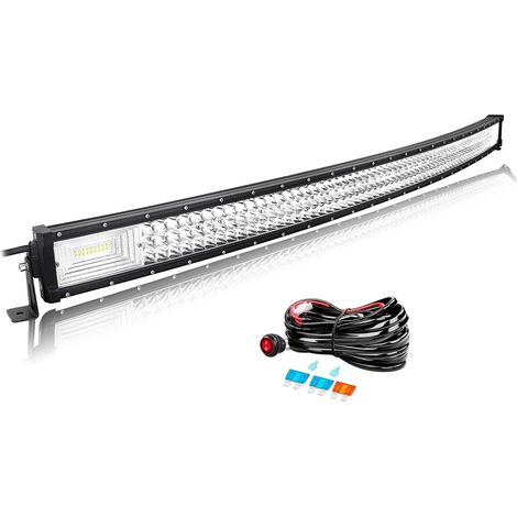 Barre LED Incurvé 127cm 50'' 648W Avec Câblage - Rampe Spot et Flood 12V 24V Étanche - Projecteur Longue Portée Feux Phare de Travail Pour 4x4 Voiture Camion Tracteur Bateau (1/5)