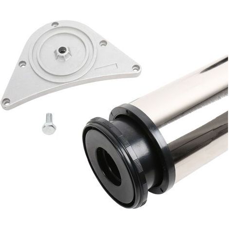 Tischbein Chrom matt 80mm Durchmesser Höhe 1100 mm Tischfuß Möbelfuss aus Metall