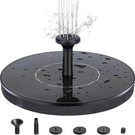 Fontaine à eau solaire 16 cm noire (1/5)