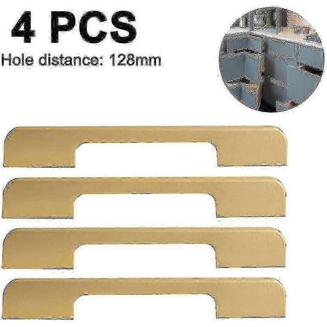 Poignées de meubles (lot de 4), en acier inoxydable mat, compatibles avec les portes de placards de cuisine et les rampes d'escalier. Finition mate SD. WHBYV (1/4)