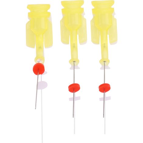 3 pièces Embouts d'Irrigation Dentaire Angulés Double Perforation pour Nettoyage Canalaire 21mm Jaune (1/5)