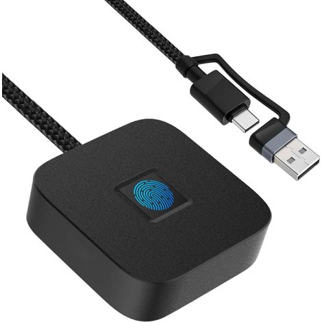 Lecteur d‘Empreintes digitales USB pour Windows Hello, Compatible avec 11/10, Capteur 360°, clé de sécurité biométrique Plug (1/5)
