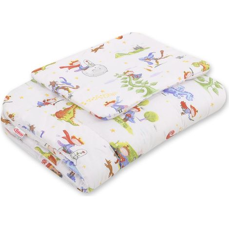 Juego de cama para bebé con relleno, 2 piezas, 75x100cm RECIÉN NACIDO - caballero y dragón (1/2)