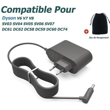 Chargeur pour Dyson V6 V7 V8 SV03 SV04 SV05 SV06 SV07 Absolute/Motorhead/Animal Aspirateur Chargeur avec Sac de Rangement (1/4)