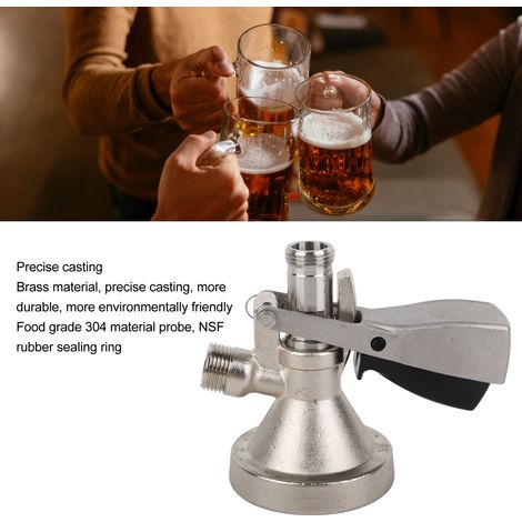 Ortviai Robinet de tireuse à bière G System en laiton et acier inoxydable 304, couplage pour fût G (1/4)
