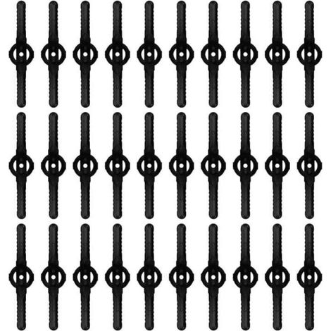 30 pcs Lames de rechange en plastique - Lames de coupe-bordures - Lames de tondeuse - Accessoires de tondeuse - Lames de rechange pour coupe-bordures sans fil - Noir (1/4)