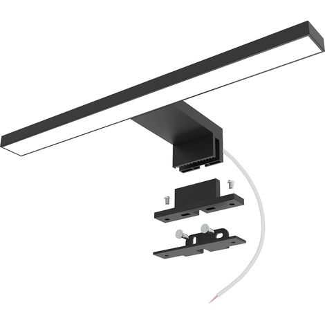 Lampe Miroir Salle de Bains 30cm 400lm 4000K, Applique Murale Noir (1/5)
