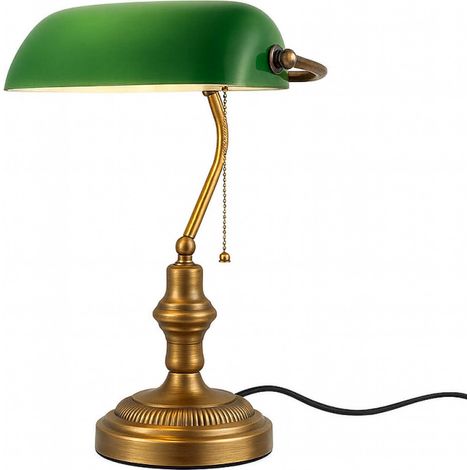 LED Lampe De Bureau Banquier Vintage E27 Verte Classique (1/5)