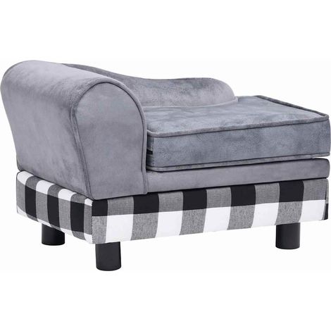 vidaXL Sofá para perro gris felpa 57x34x36 cm (1/2)