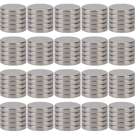 100 Aimants Néodyme Ultra Puissants Mini Ronds pour Panneaux Publicitaires, 8 x 1 mm, Petits Disques Aimantés Résistants (1/5)