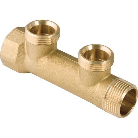 Geberit Mepla Verteiler mit Gewindeanschluss und Verteilerabgang für Eurokonus, DN 20 / 15 / 20, R 3/4, 612.422.00.1 (1/5)