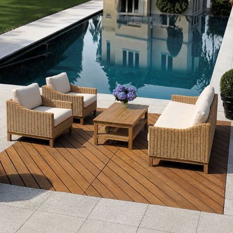 Set da giardino in rattan 5 posti Maiori