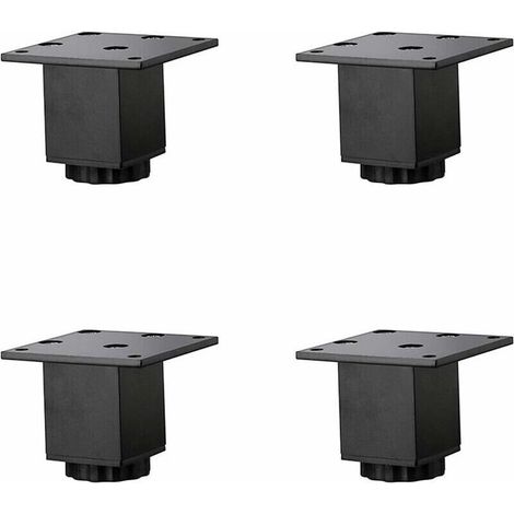 Stück (5 cm/2 Zoll) höhenverstellbare Möbelfüße aus Aluminiumlegierung, Couchtisch-/Sofabeine, Badezimmer-/Waschtischunterschrankbeine, 5-40 cm, Mattschwarz, mit Schrauben